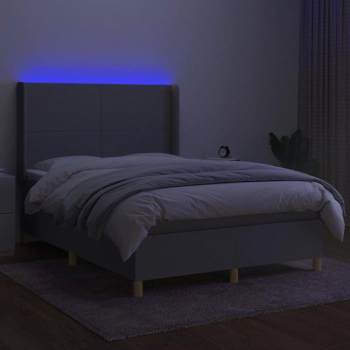 VidaXL Sommier à Lattes de Lit avec Matelas et LED, Lit Rembourré, Lit Double, Lit Adulte de Chambre à Coucher Intérieur, 3138709