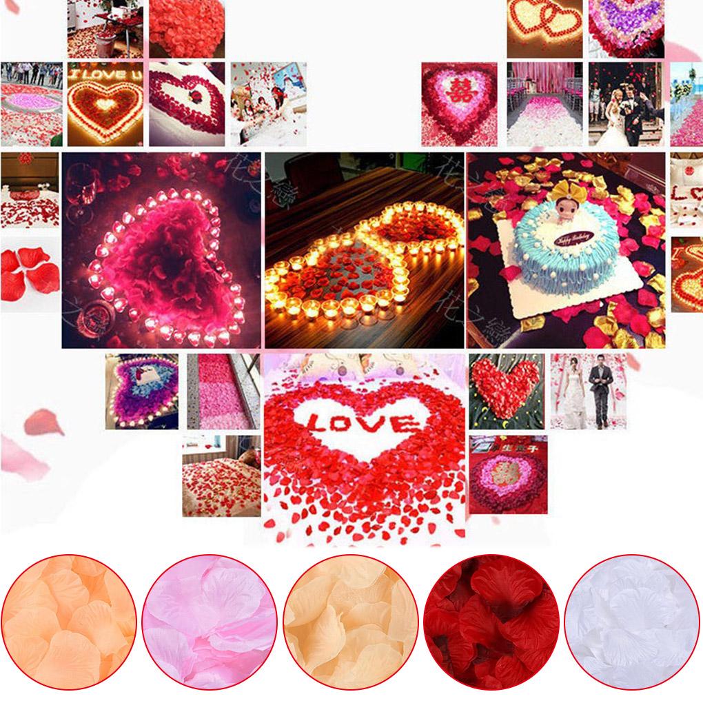 1000 шт. Искусственные лепестки роз Тканевые Имитация Лепестков цветов Домашний Свадебный Декор