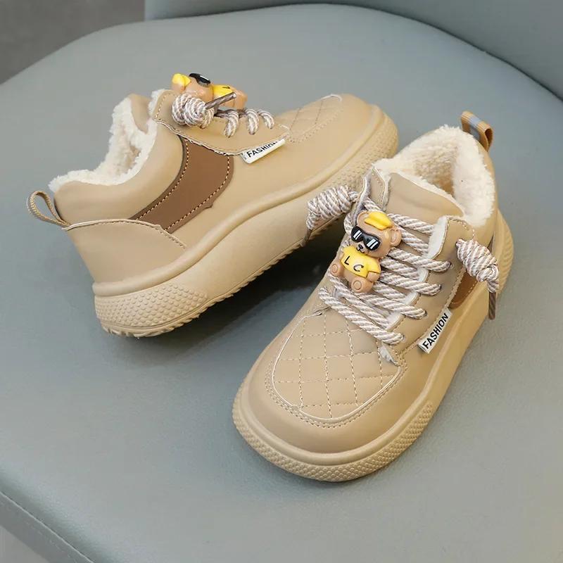 Children Shoes Winter Antiskid Warm Plush Cotton Shoes Designer Girl Sneakers Trendy Soft Sole Boys Casual Shoes Tenis De Mujer