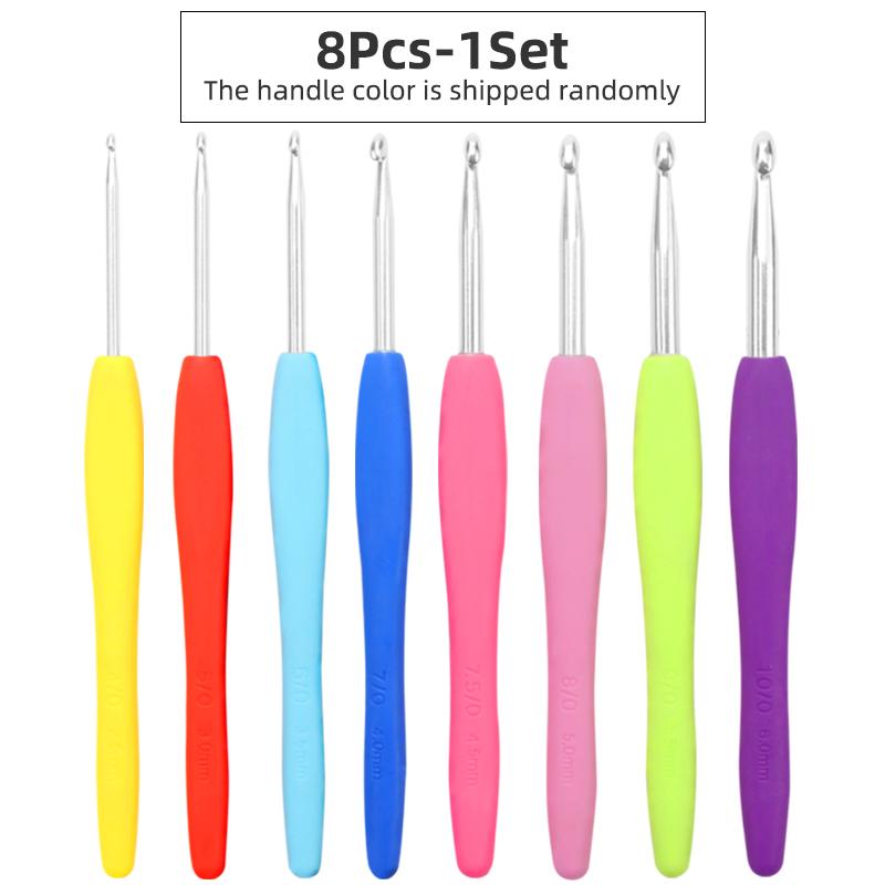 

8pc 2.5mm-6.0mm DIY Crochet Hook Kit, Colorful Handle Knitting Needles Set, Ideal for Sweater, Blanket & Creative Art Craft