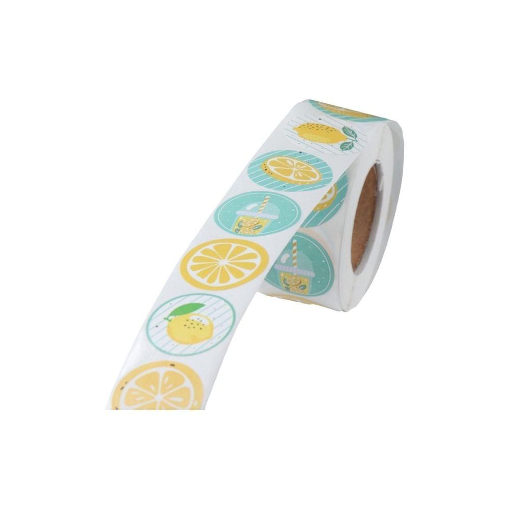 Small Business Cute Fruit Self Adhesive Label Lemon Stickers Stickers Roll