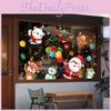 Christmas Static Electricity Stickers With Santa Claus Reindeer Snowman Design For Festive Home And Store