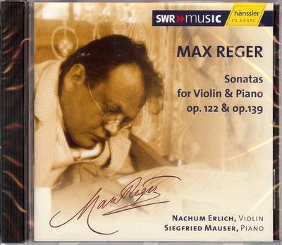 CD MAX REGER, NACHUM ERLICH, SIEGFRIED - Sonatas For Violin & Piano Op. 122 CD93110 Hänssler Classi 2004 Germany Classical Used