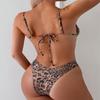 2025 Europäischer & Amerikanischer Leopardenmuster Sling Bikini - Damen Sexy Strand- & Thermalbad Bademode