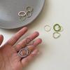 New Colorful Enamel Ring with Beads Set in A String. Women's Niche Design. Simple Finger Ring.
