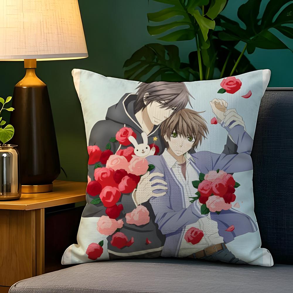 Comic Anime PCSekaiichi HatsukoiS Pillow Case Natural Linen Pillow Case DoubleSided Decor Sofa Pillowcase Home Decor