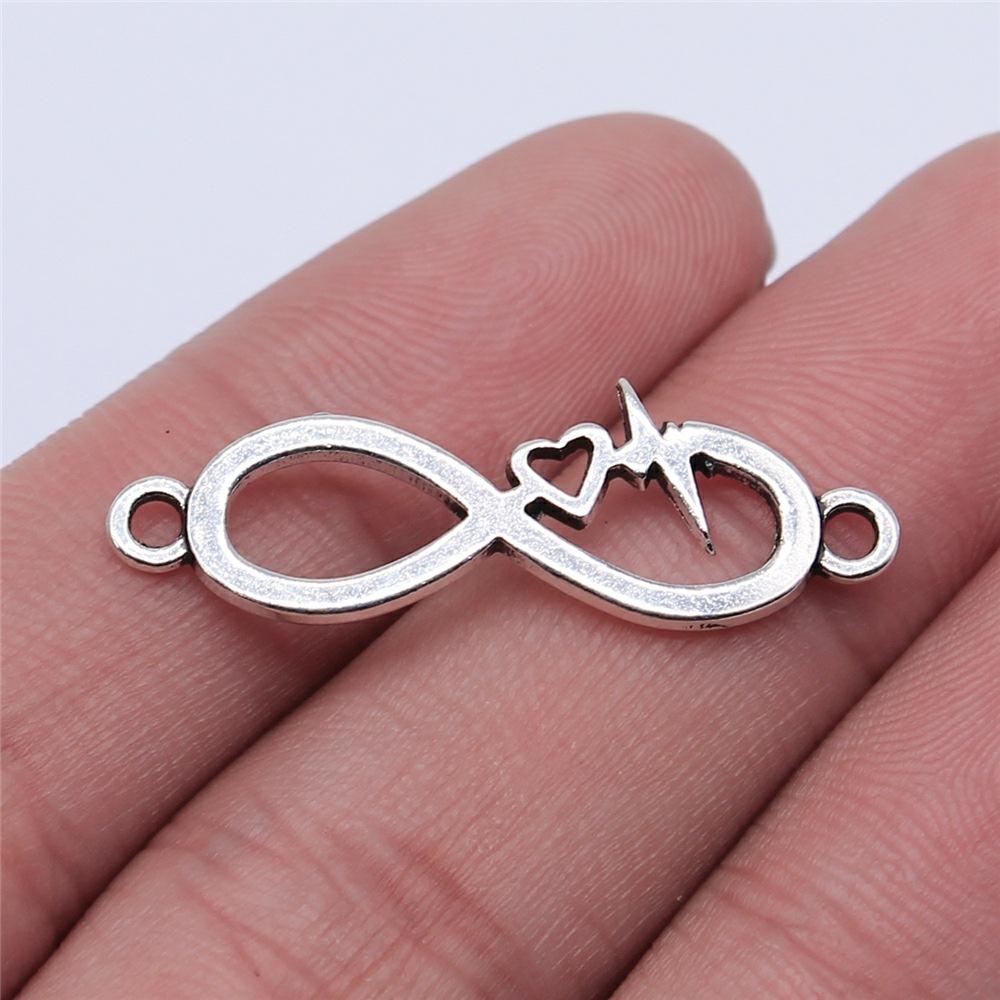 10pcs Charms Infinity Symbol Antique Silver Color Plated For DIY Jewelry Making Infinity Connector Charms