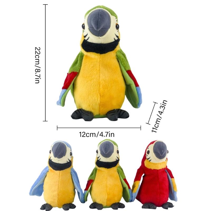 Electronic Pet Parrot Toy Stuffed Toy Talking Parrot Toy Singing Cuddly Doll Toddler Musical Dolls Education Toy