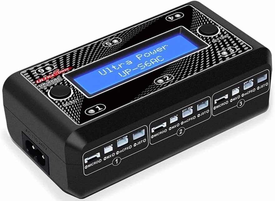 UP-S6AC 6-Port 1S LiPo/LiHV Battery Charger – AC/DC Multi-Charging Hub for Drones and RC Models