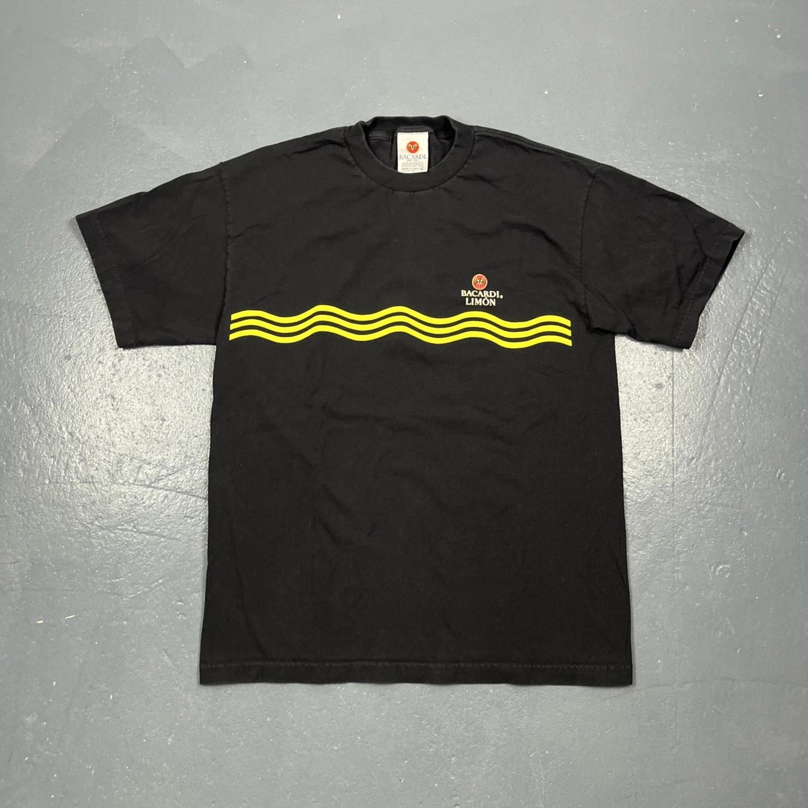 

Vintage Bacardi Limon Graphic Promo Tee Black L USA Made VTG 90s Alcohol promo 3XL