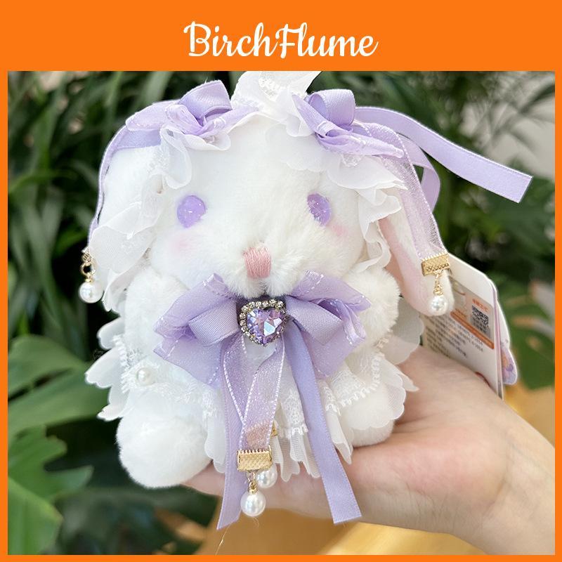 Cute Lolita Rabbit Pendant Plush Toy Soft Short Plush Doll Girl Gift Decor 14cm