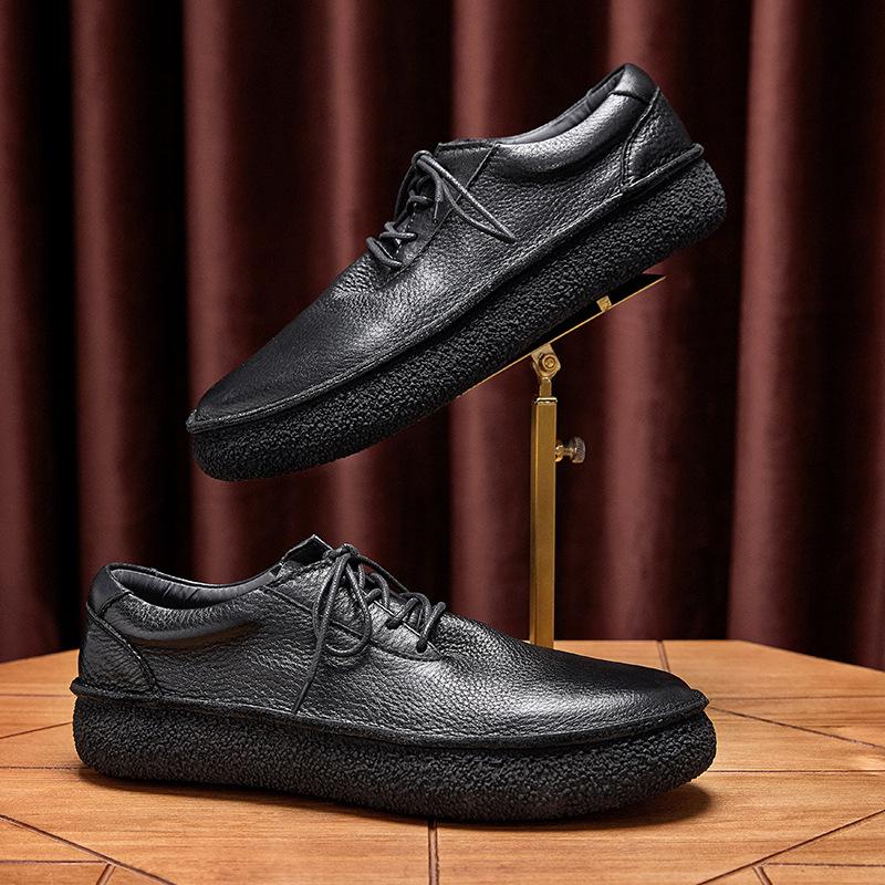 Leather Shoes Men'S Xia Yinglun Retro Leather Casual Board Shoes Soft Leather Thick Soles Increase The Trend Of Casual Men'S Shoes