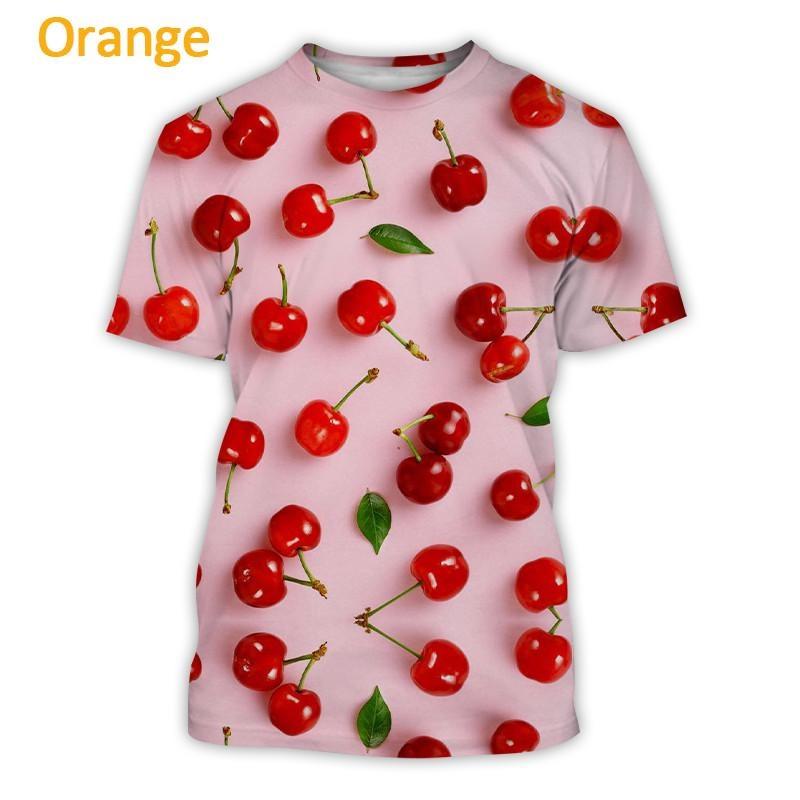 Fruit Cherry 3d Printed T-shirt Men Women Summer Short Sleeve T-Shirt Fashionable Comfortable Casual Breathable O-Neck T-Shirts
