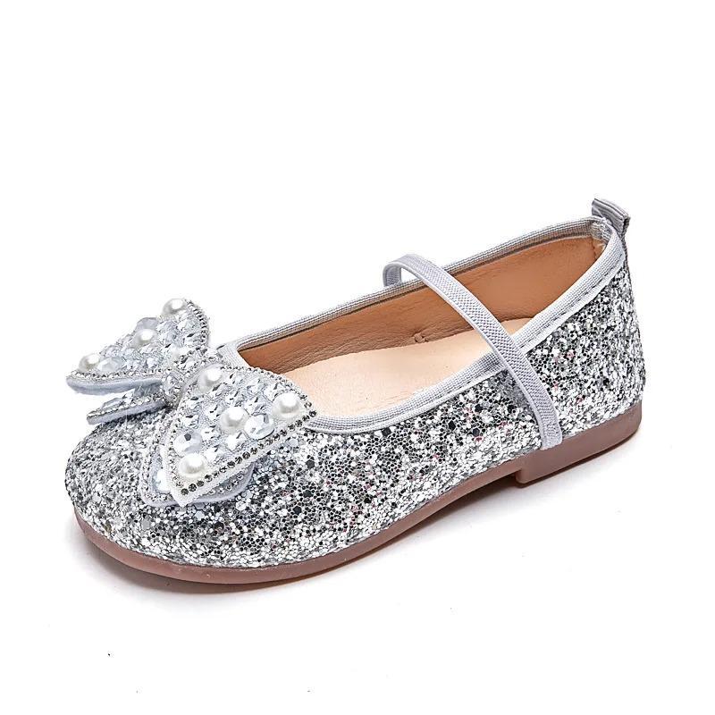Loafer Kind Weiche Sohle Tanzparty Prinzessin Schuhe Meerjungfrau Lila Glitzer Ballettschuhe Kinder Mädchen