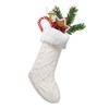 Large Size Knitted Christmas Stocking With Fluff Christmas Tree Ornaments Christmas Gift Bag  Kids