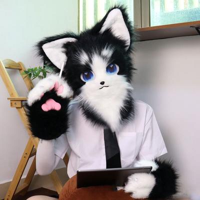 Felliges Cosplay Kostüm Handschuhe Quietschende Kig Cosplay Requisiten Kawaii Katzenkrallen Fäustlinge Party