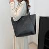 Vintage Crocodile Leather Women Handbag Large Capacity Shoulder Shopping Bag