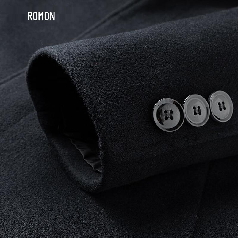 Luomeng Men's Merino Wool Blend Mid-length Overcoat