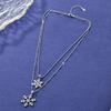 Fashionable Double Womens Layered Snowflake Necklace With Design Floral