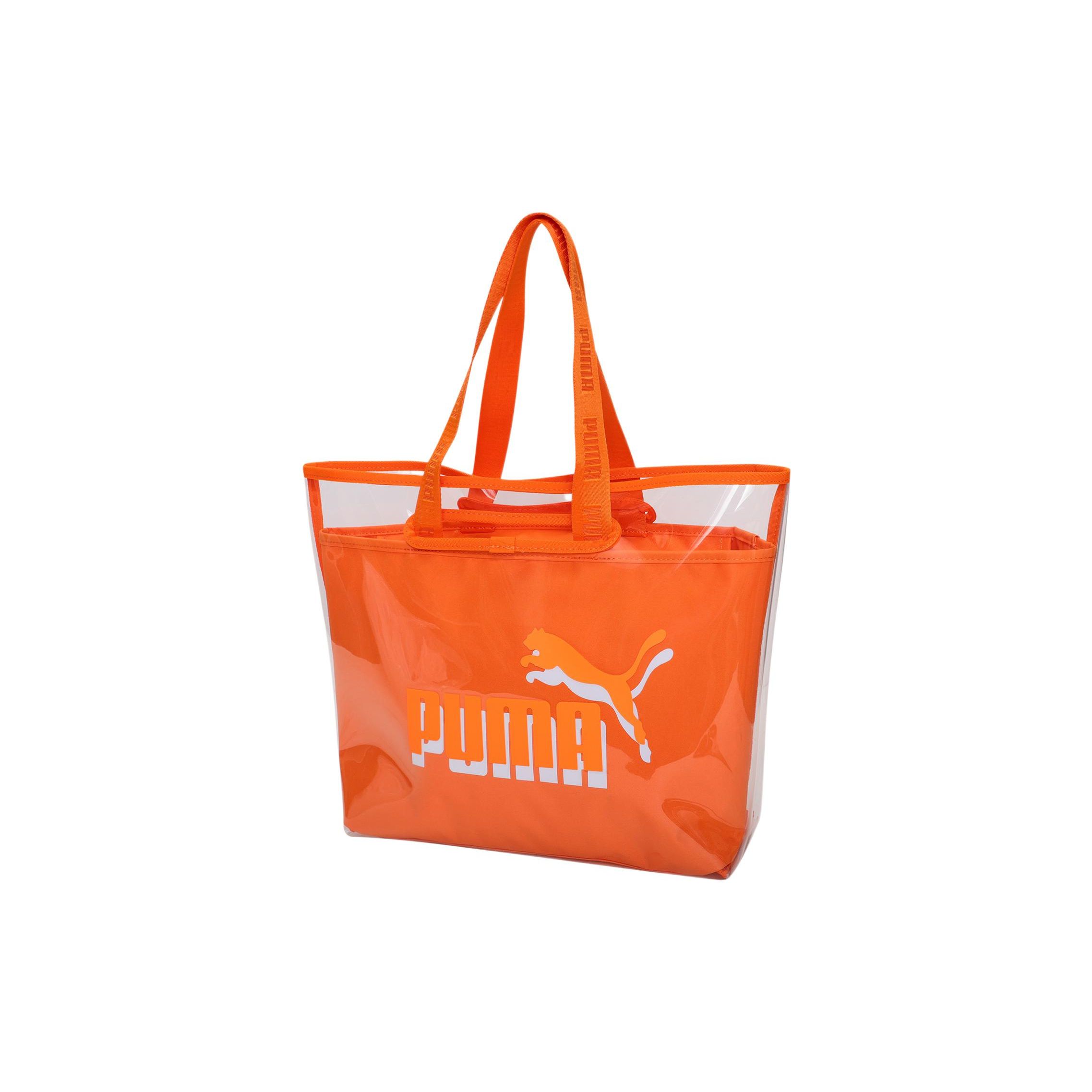 Puma Large Logo Double Layer Printed Large Capacity Tote Bag Women Tote Bags Bright-Orange 076116-08 Bright Orange