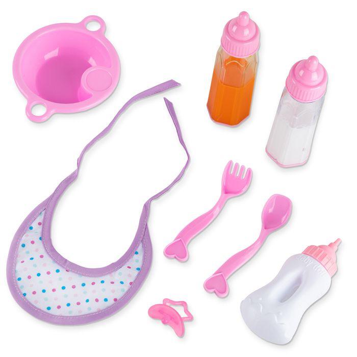 Coffret D’accessoires Pour Poupée Bébé Avec Biberons Magiques Et Tétine (KP9416)