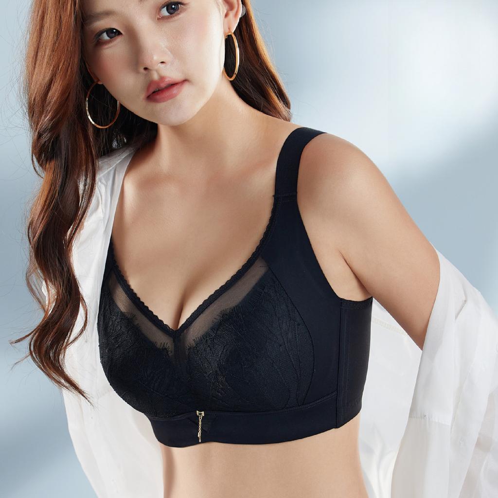 Large-sized Women's Latex Bra Gathering and Adjusting Side-retraction Accessory Bra Push Up Bra