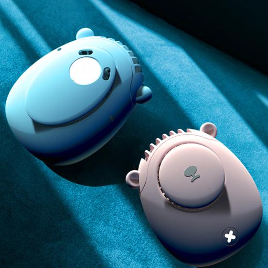 Summer Cooling Fan 3 Speeds Strong Airflow Low Noise Compact Size Rechargeable Personal Fan Neck Hanging Fan