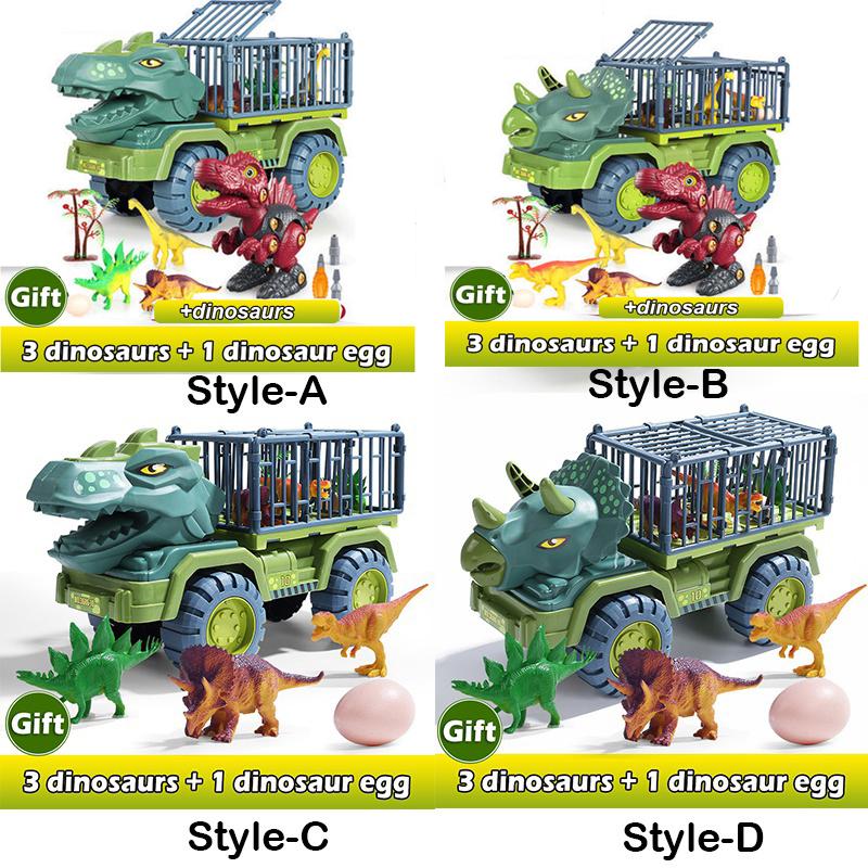 New Children's Car Toy Dinosaurs Transport Car with Dinosaur Large Engineering Vehicle Model Educational Toy Transport Vehicle Toy Boy Girl Gift