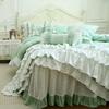Lace Bedding Set French Korean Princess Style Pure Cotton Bed Linen 4 Piece Set with Bed Skirt Pillowcase Duvet Cover