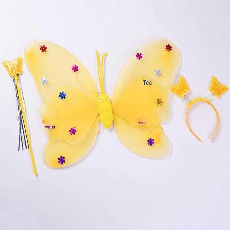 LED20 Luminous Butterfly & Angel Wings Toy Set for Kids - Three Pieces