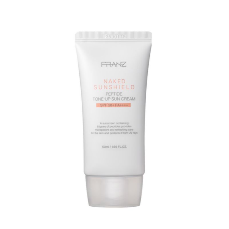 FRANZ Naked Sunshield Tone-Up Sun Cream SPF50+ PA++++ 50ml – Brightening Hydrating Korean Sunscreen for Radiant Skin
