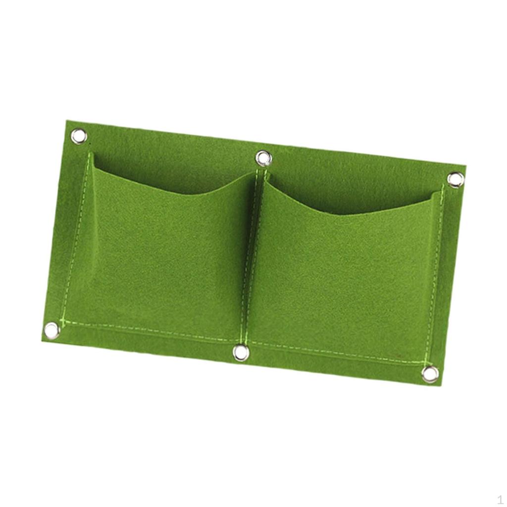 Hanging Planting Grow Bag 2 Pockets Sturdy Creative Vertical Greening Flower Container for Indoor