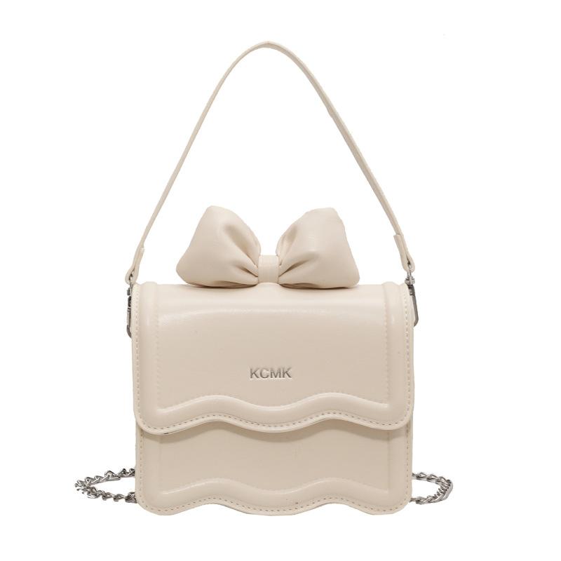 Versatile Chain Bag Women's New Fashion Small Square Bag Bow Messenger Bag