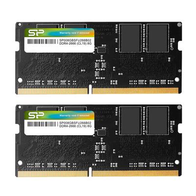 Memória para laptop Silicon Power 8 GB x 2 260 pinos CL19 compatível com Mac SP016GBSFU266B22 DDR4-2666 (PC4-21300) (16 GB) 1,2 V