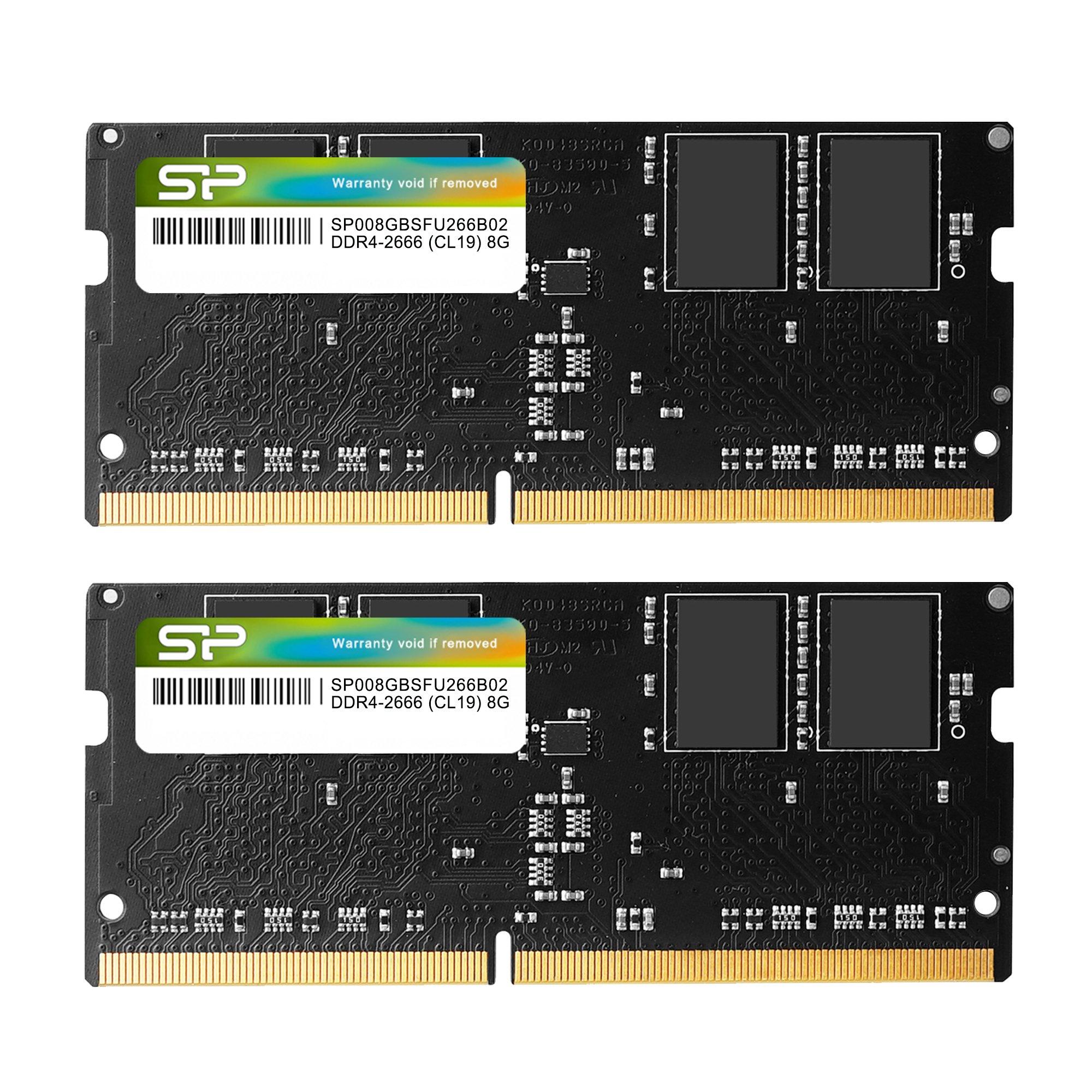 

Пам ять Silicon Power 8GB x 2 260Pin CL19 Сумісний з Mac SP016GBSFU266B22 DDR4-2666 (ПК4-21300) (16 ГБ) 1.2V чорний