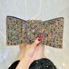 2025 Luxury Premium Full Color Big Diamonds Evening Clutch Bag Ladies Rhinestone Bow Shape Handbag Wedding Party Shoulder Bag
