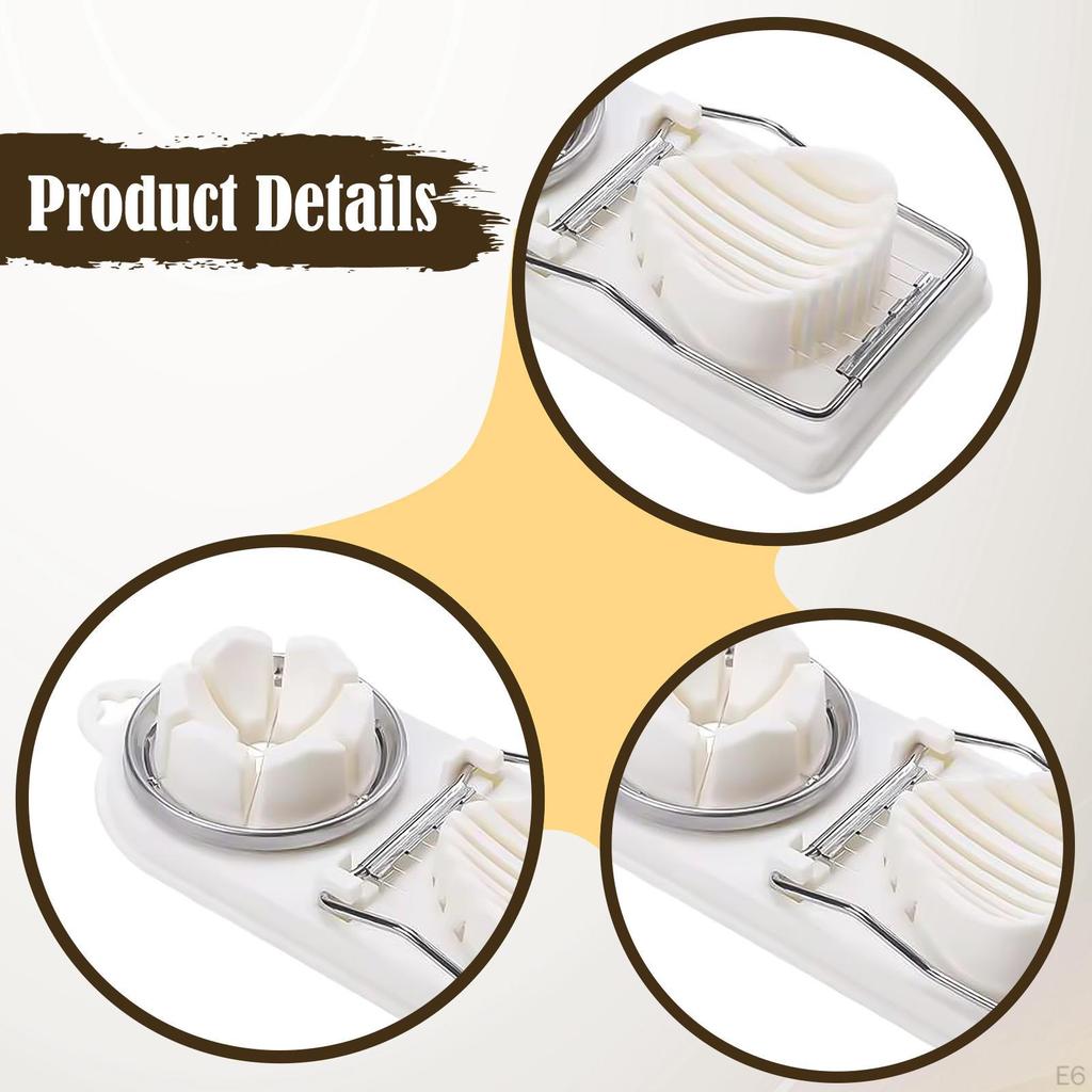 Egg Slicer Cutter Multifunctional 2 Slice Modes Easy Cleaning Strawberry for Hard Boiled