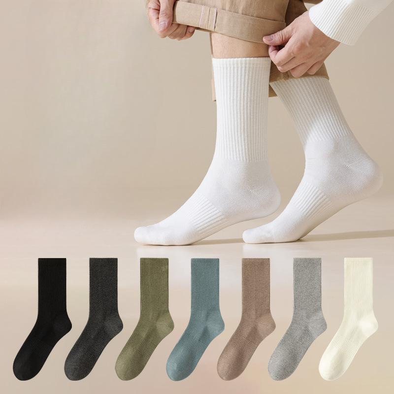 

Men s Autumn Pure Color Warm, Deodorant and Cold Resistant Long Wool Socks 1 pair