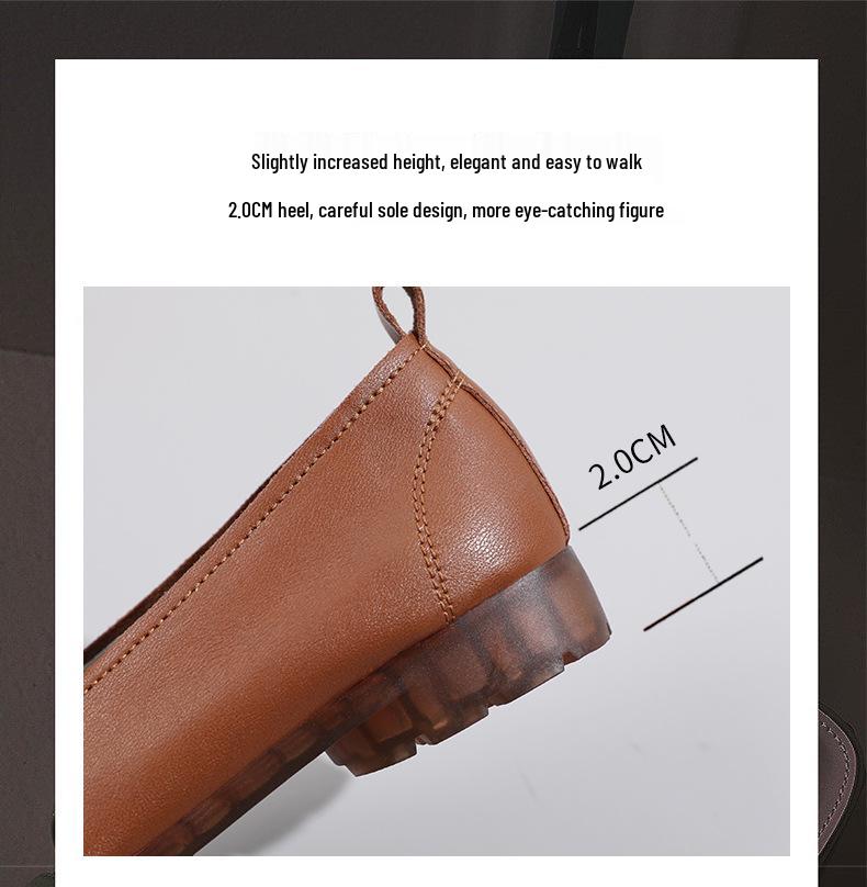 2022 Autumn Ethnic Style Buckle Slip-on Women's Korean Fashion Loafers - Soft Upper & Sole Mother's Shoes