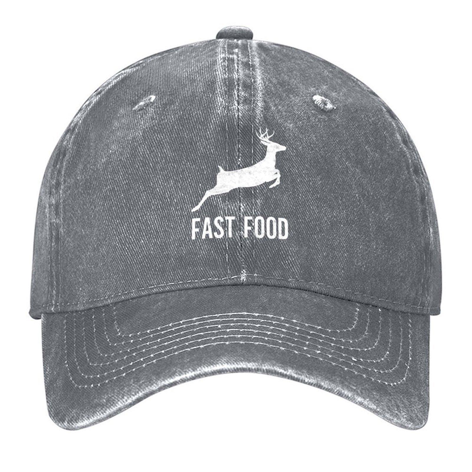 

2026 Fast Food Deer, Funny Hunting Baseball Cap Anime Hat Golf Wear Visor Sun Hat For Children Men s Baseball Women s