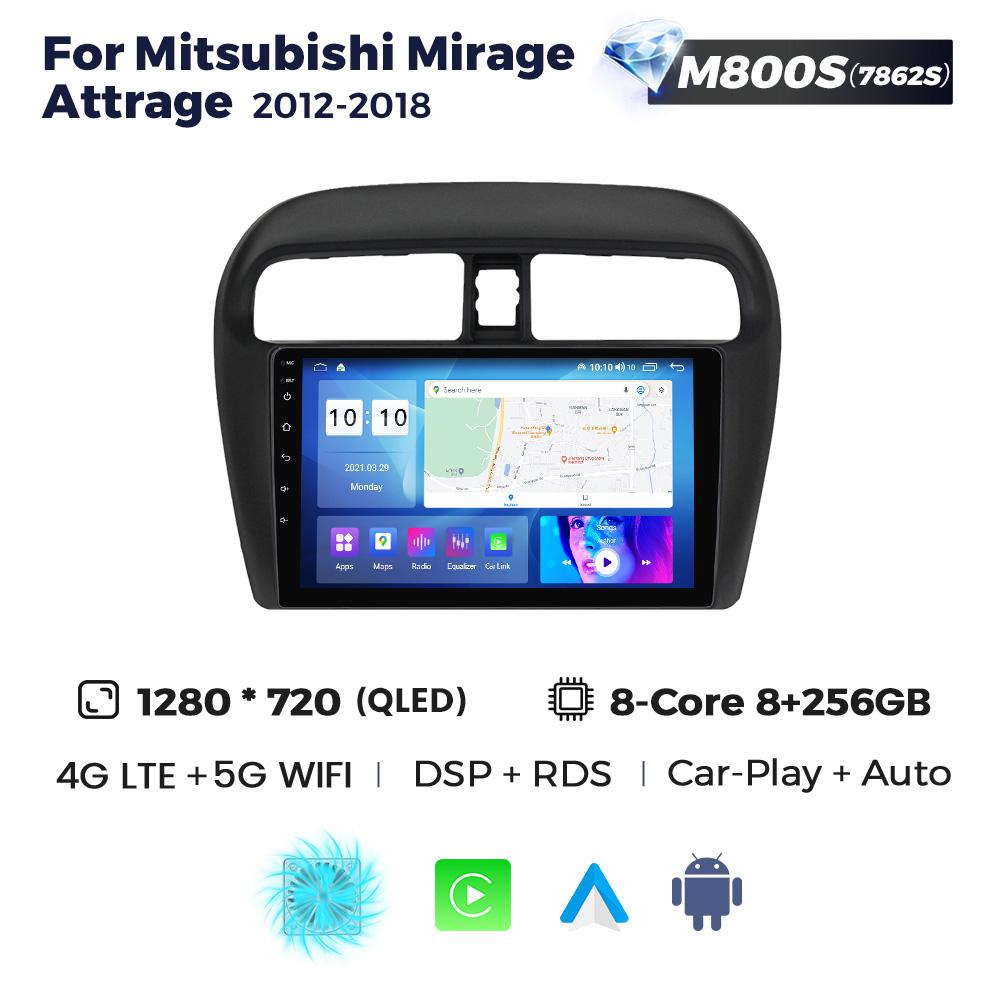 9'' Android Car Radio Stereo For Mitsubishi Mirage Attrage 2012-2018 2019 Space Star 2014 Multimedia Video Player 2Din Head Unit