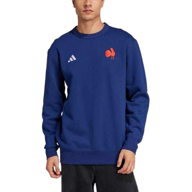 Adidas Sports Series Crew Neck Loose Comfortable Sweatshirt Men Sweatshirt Dark-Blue JP0366