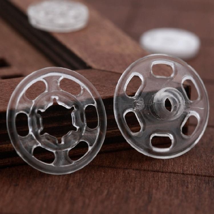 Pack Of 100 Clear Snap Button Fasteners Invisible Sew on Button Press Studs 7mm 10mm 15mm For Clothing Bag Sewing Craft
