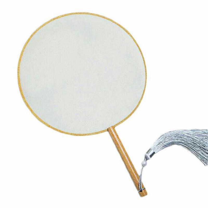 Vintage Silk Hand-Painted Gongbi Fan - Classic Chinese Round Palace Design