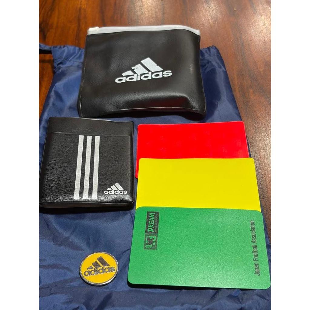 Used Soccer referee set: 2 watches, 3 whistles, green, yellow, and red cards with case, badge, etc.