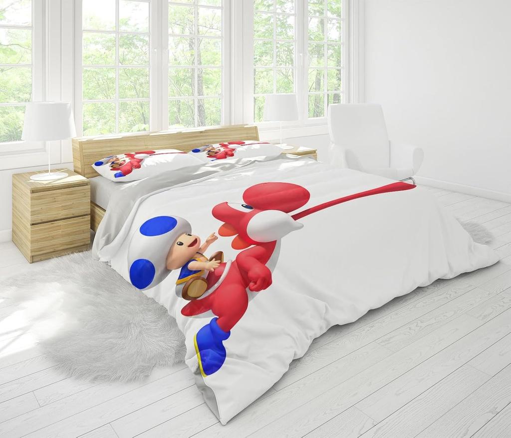 Exquisite 3D Yoshi’s Island Wallpaper Digital Printing Bedding Set Duvet Cover Comforter Bed Youth Kids Girl Boys Gift