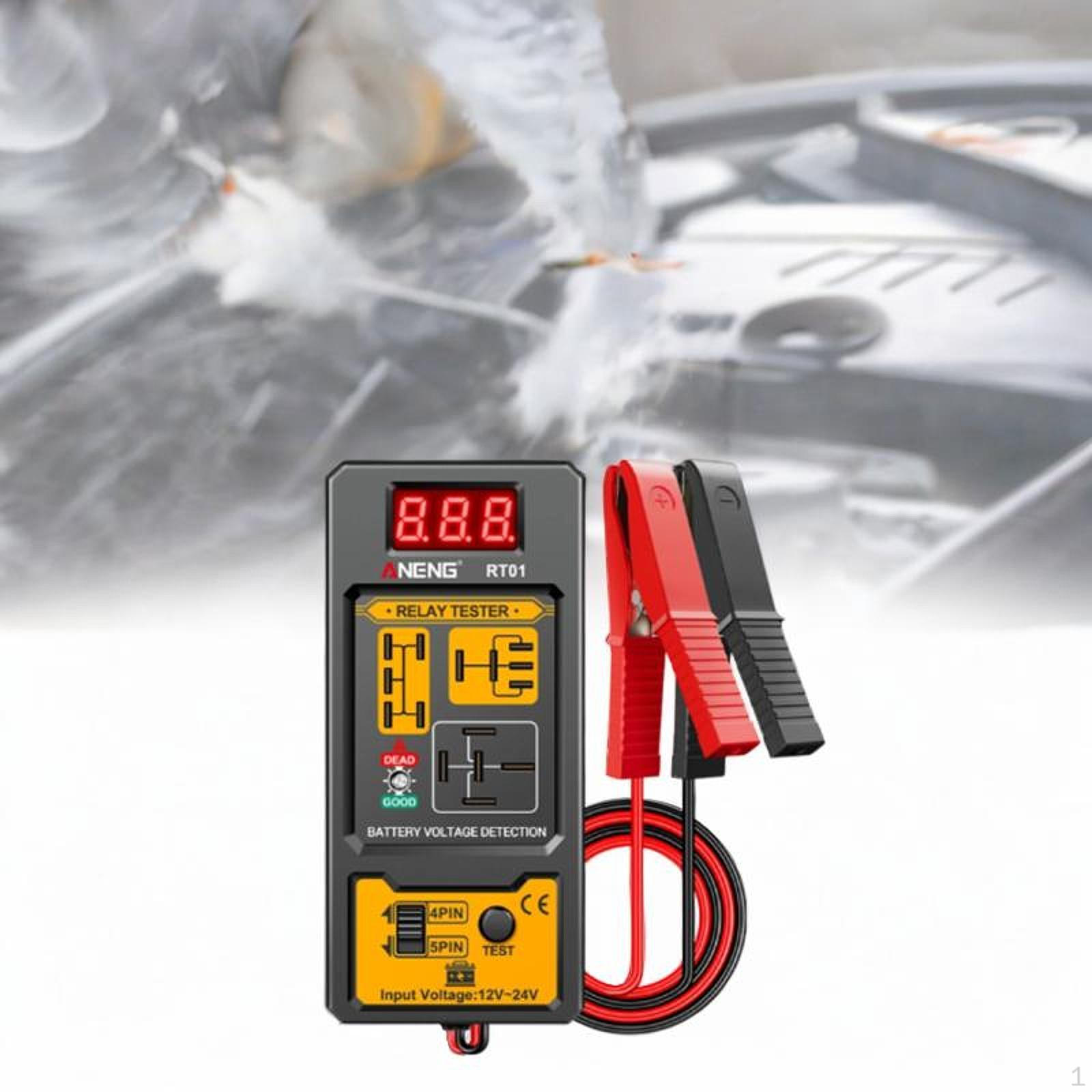 

Car Relay Tester Diagnostic Tool with Clips Professional Accessories Battery Checker Alternator
