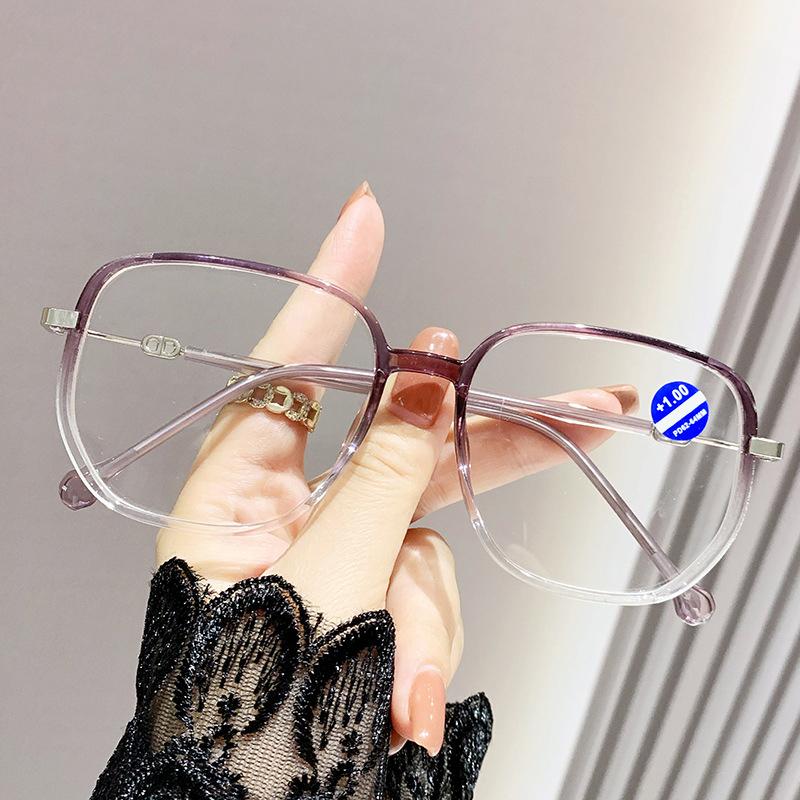 2/4PCS Anti-blue Light Progressive Glasses For Women Trendy And Fashionable Large Frame With Prominent Edges 2988