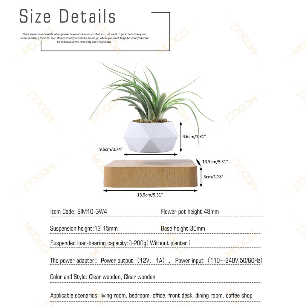 High-Class Commercial Creative Artificial Magnetic Levitation Bonsai Floating Indoor Home Office Decoration Air Plant Pot