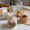 6 Type Woven Handmade Napkin Ring Woven Rustic Natural Napkin Ring Holder Table Decor Wooden Easter Rattan Napkin Ring Buckle